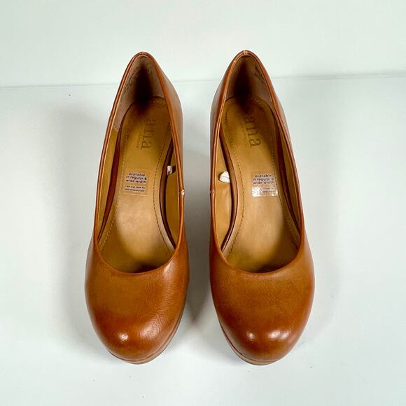 A.n.a Women’s Kenny Wedge Heel Tan Cognac Color Size 6.5 Vegan - Picture 3 of 11